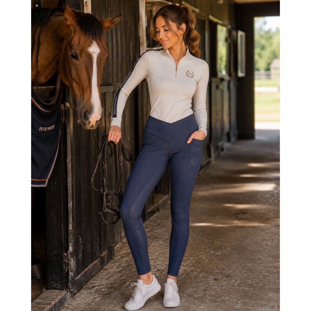 PS of Sweden Purple Gray Horse Breeches Leggings Pants   Women's Size Small